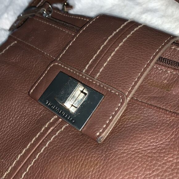 Tignanello Fine Leather Crossbody Brown Medium - Picture 5 of 10